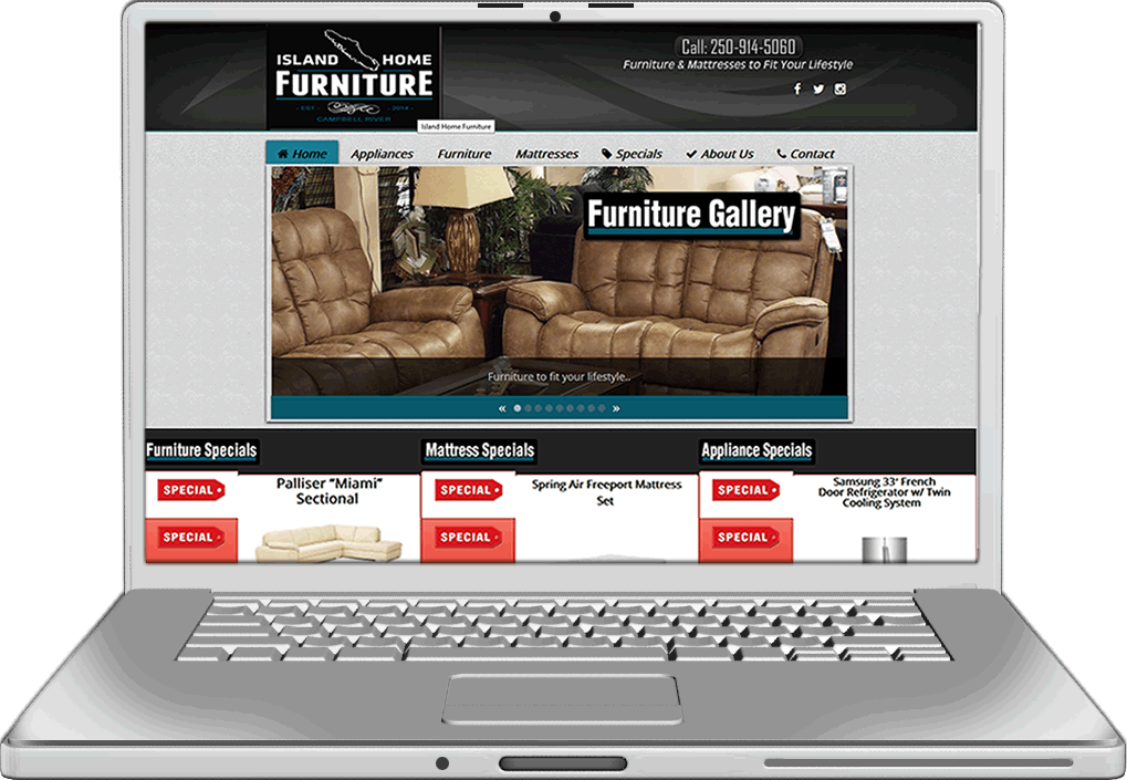 island home furniture Website Design