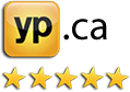 5-star yp.ca rating logo for Cahill Web Studio.