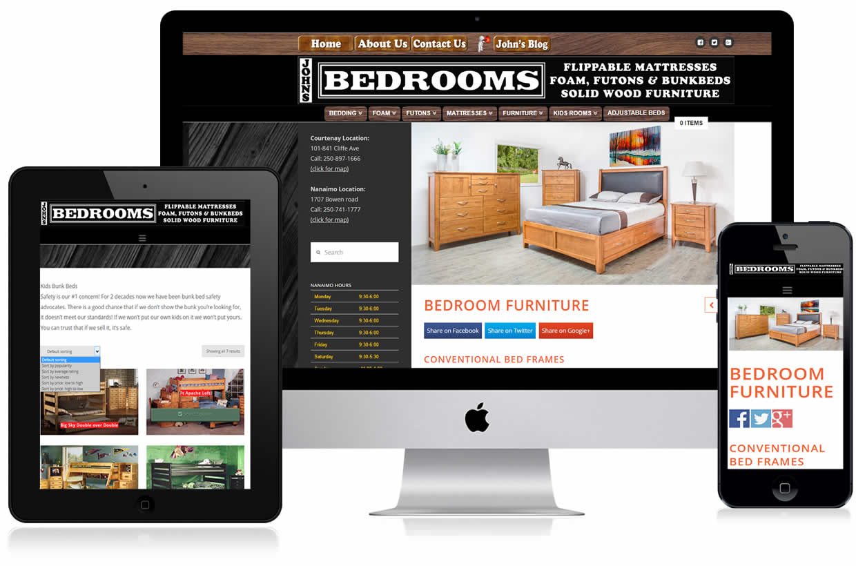 Johns Bedrooms Website Design