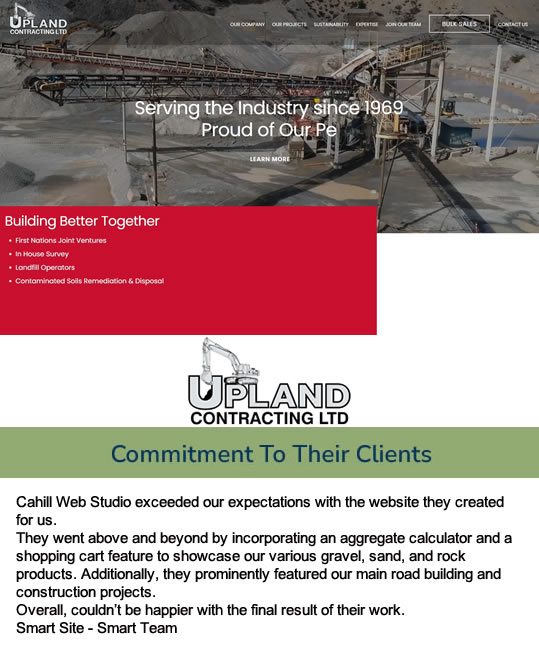 Upland Contracting website design — Vancouver Island contracting and aggregate services
web design.